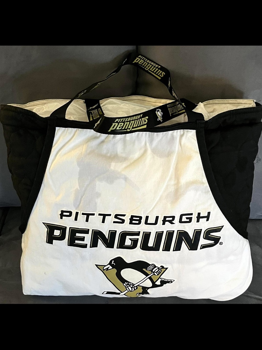 Pittsburgh Penguins NHL Tote Bag - White & Black